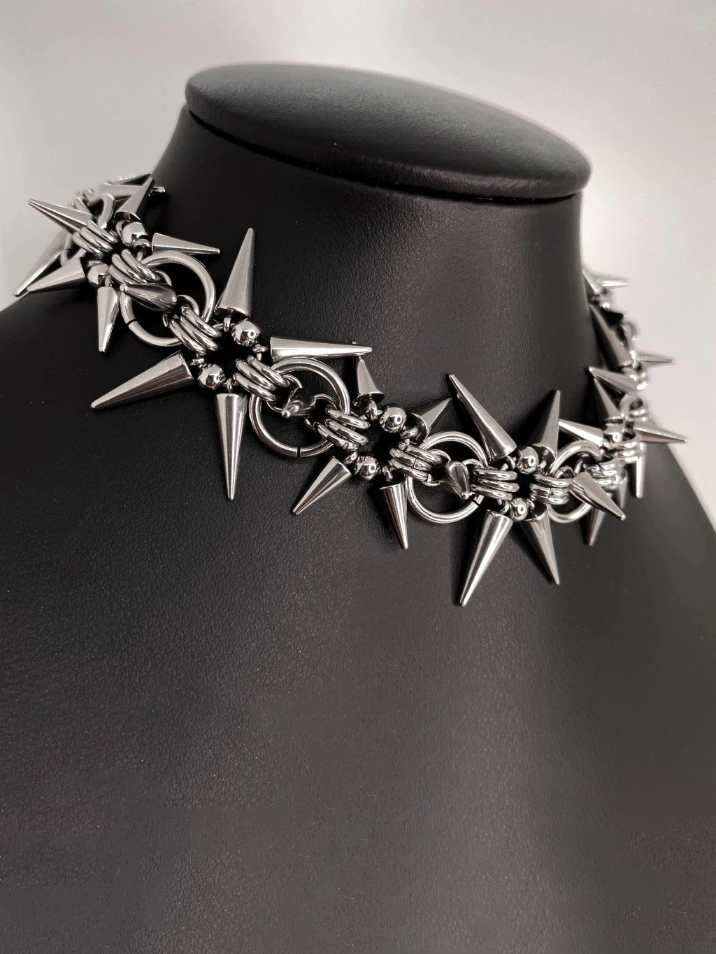 Spike Ring Chain Necklace
