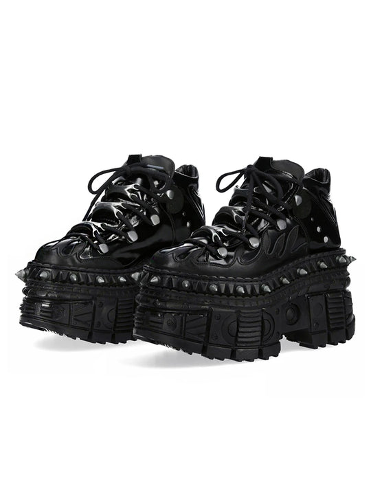 AconaStudio Gothic Platform Shoes – chunky sole, metal studs