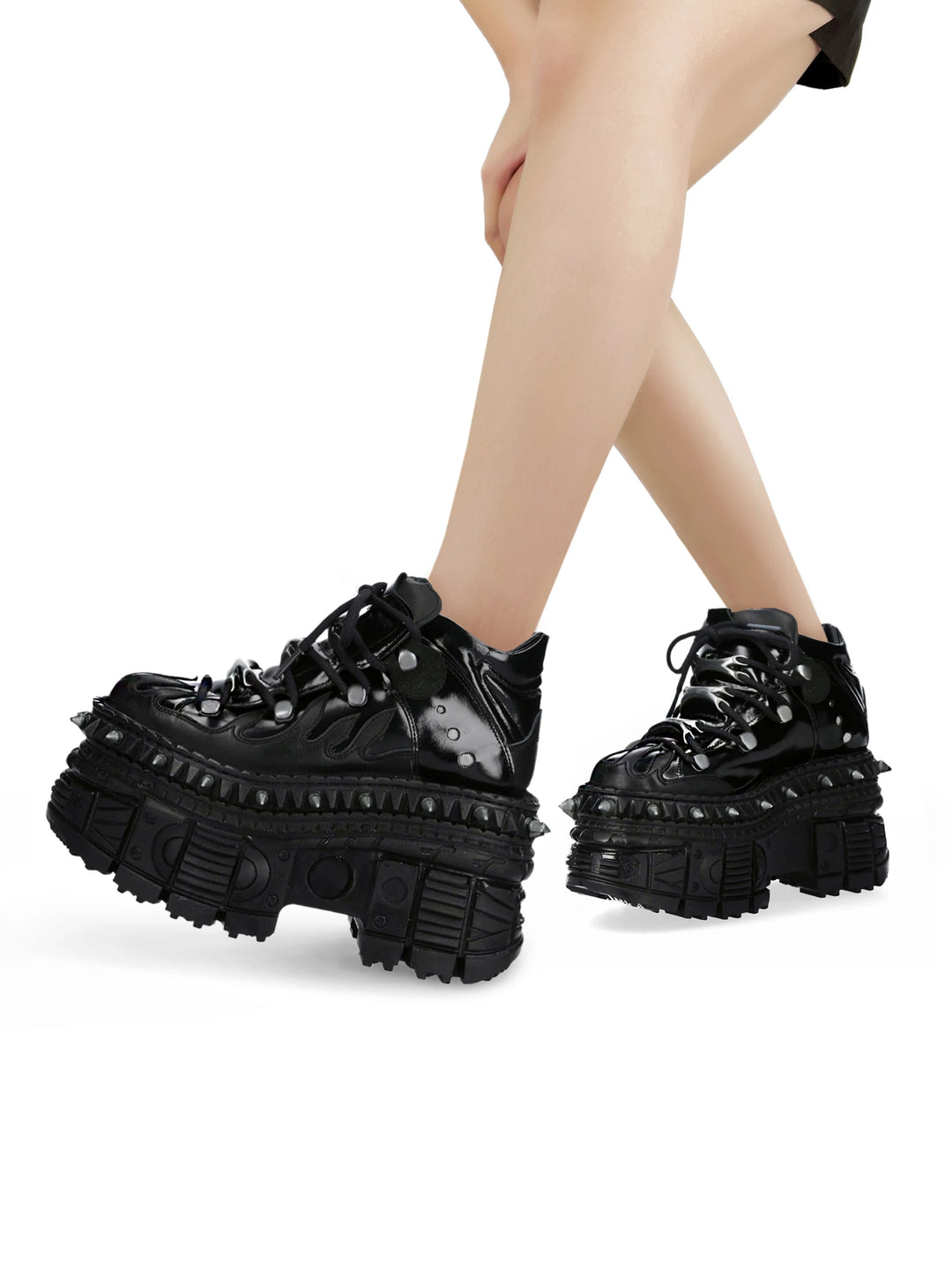 AconaStudio Gothic Platform Shoes – chunky sole, metal studs