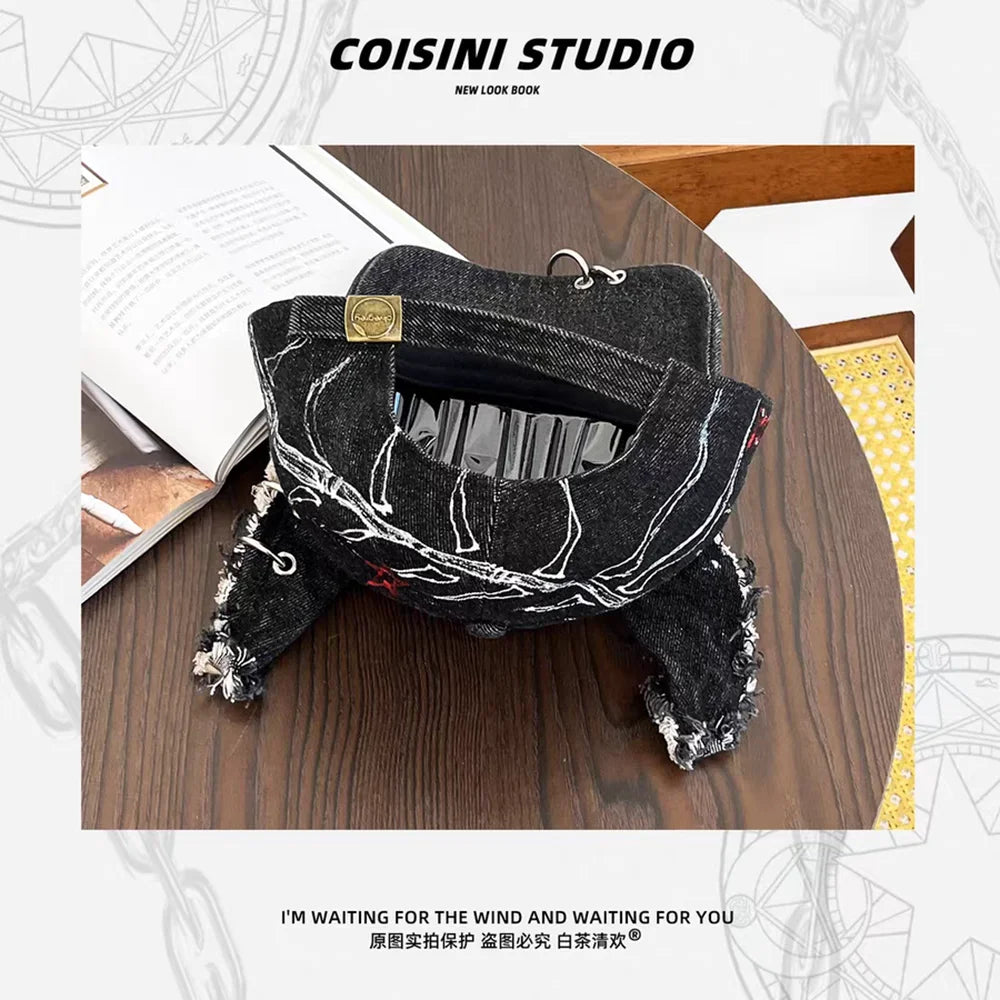 NEW Y2K Girl New Jeans Stereoscopic Ears Cowboy Baseball Hat Wash Graffiti Hip Hop Cap Women Men Party Team Baseball Cap