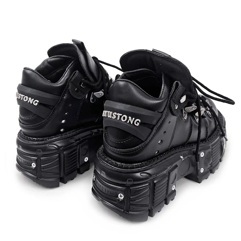 Gothic Buckle Platform Boots