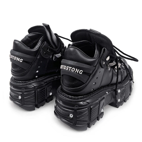Gothic Buckle Platform Boots